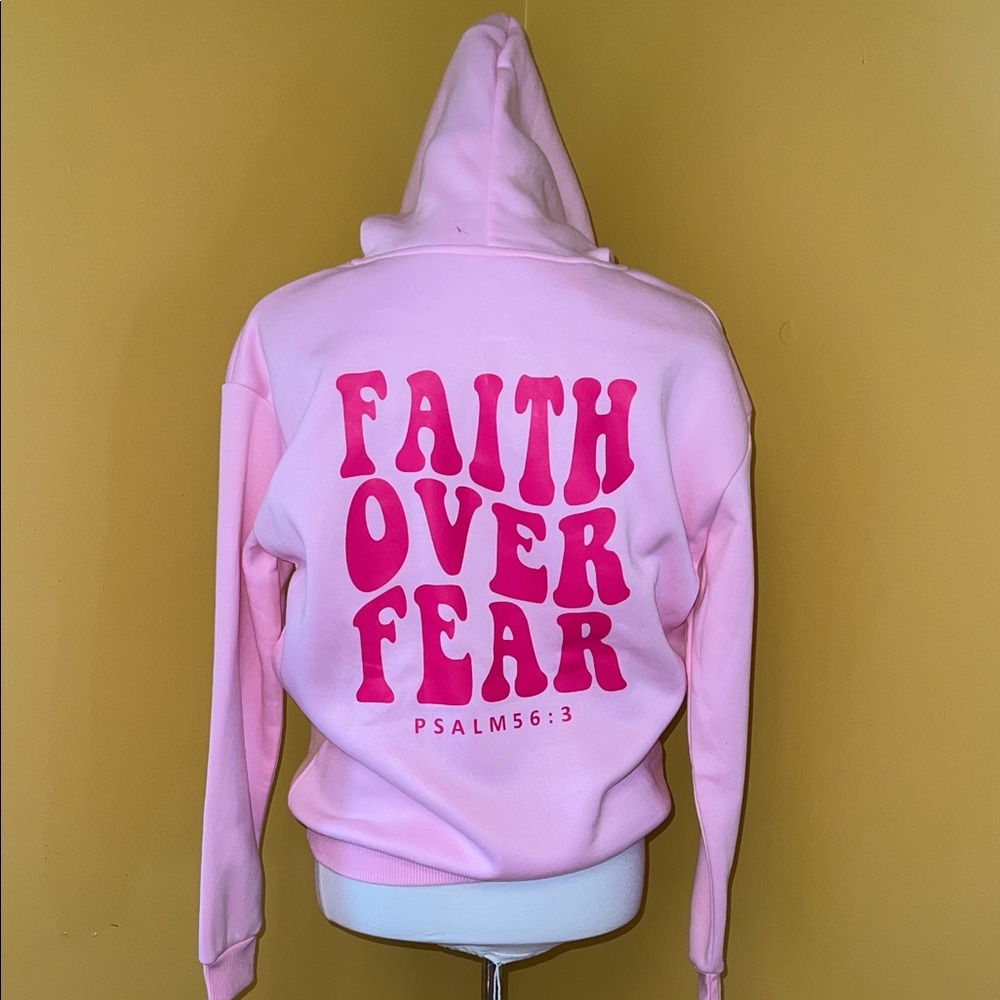 Pink Hoodie with Bold Text
